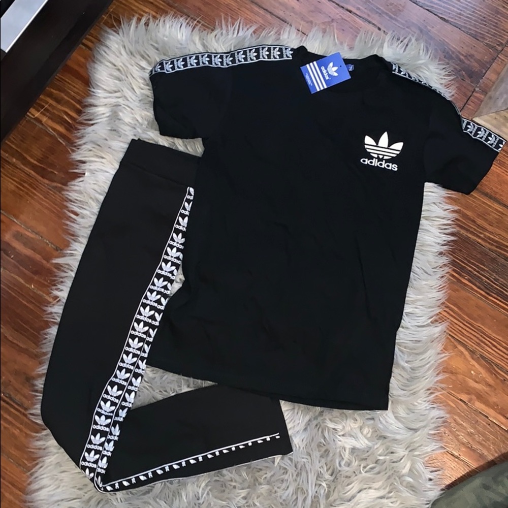 Adidas shirt and leggings set